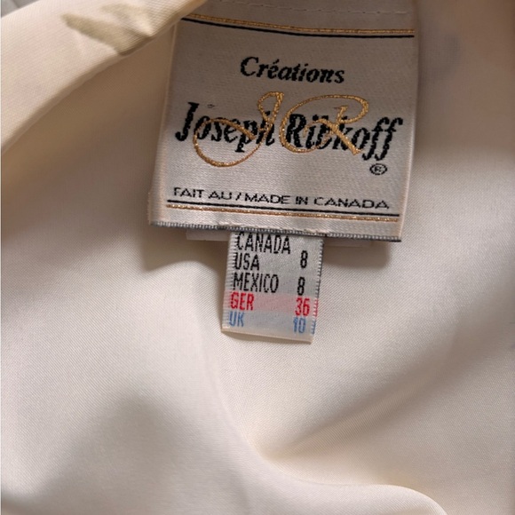 Joseph Ribkoff Cream Tan Sheath Dress Scoop Neck Midi - Picture 2 of 7
